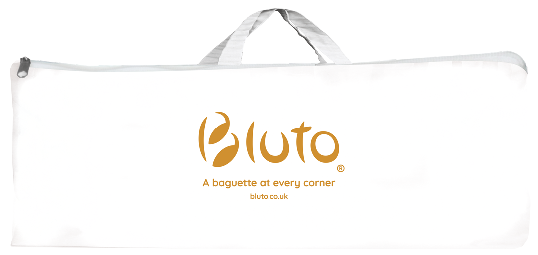 White waterproof and reusable bag with gold logo